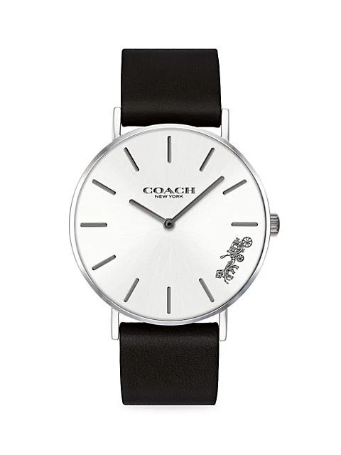 商品Coach|Perry Stainless Steel & Leather-Strap Analog Watch,价格¥1123,第1张图片