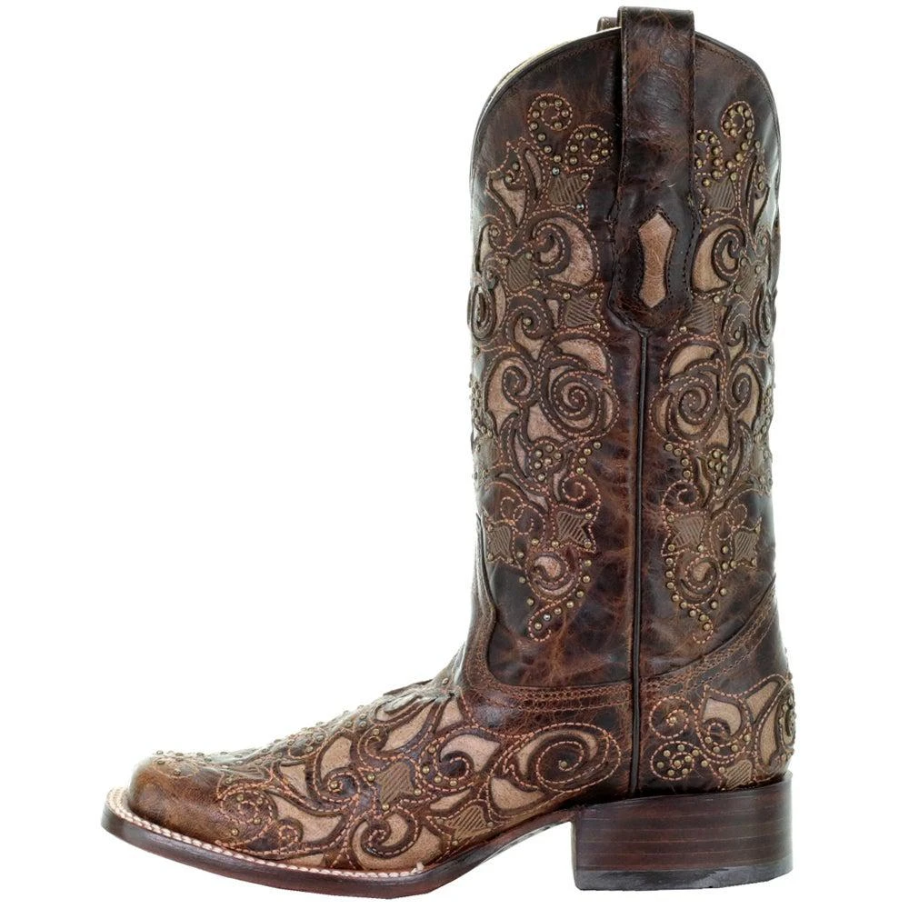 商品Corral Boots|A3326 Embroidery Square Toe Cowboy Boots,价格¥1952,第4张图片详细描述