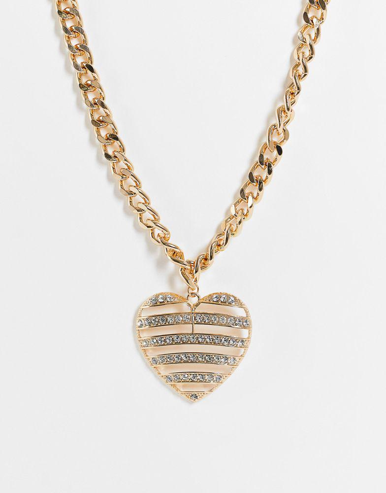 商品Reclaimed Vintage|Reclaimed Vintage inspired statement chain heart necklace,价格¥115,第1张图片