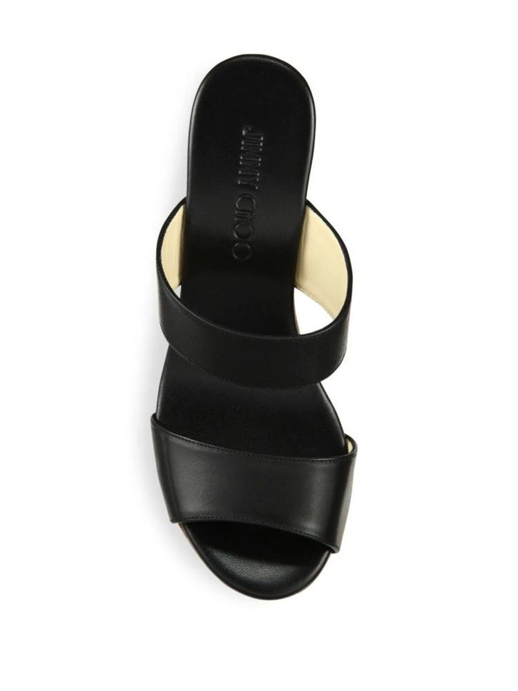 商品Jimmy Choo|Parker Leather & Cork Wedge Sandals,价格¥1349,第4张图片详细描述