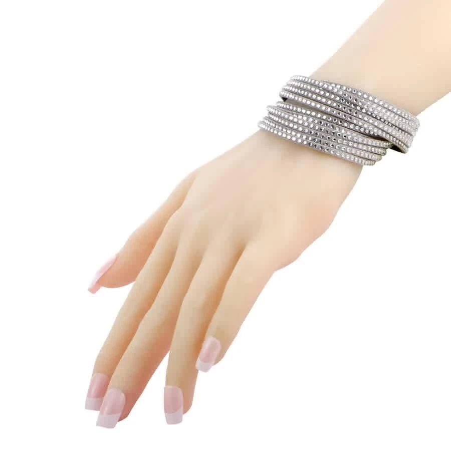 商品Swarovski|Slake Grey 2 in 1 Suede Wrap Bracelet 5181989 M Medium,价格¥186,第2张图片详细描述