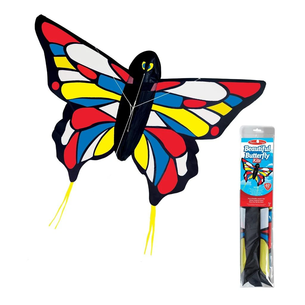 商品Melissa & Doug|Melissa & Doug Beautiful Butterfly Single Line Shaped Kite (50-Inch Wingspan),价格¥133,第1张图片