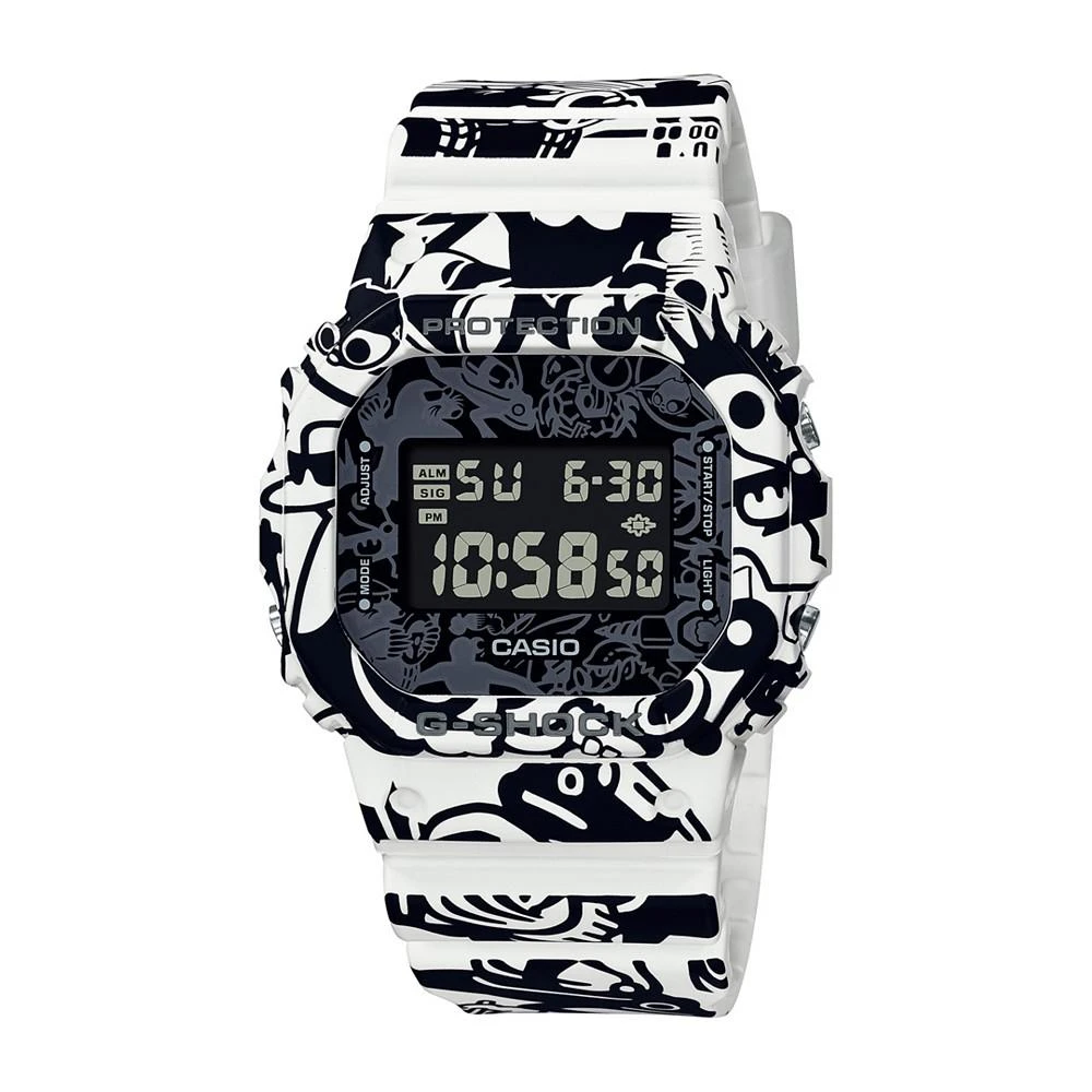 商品G-Shock|Men's Black and White Resin Strap Watch 42.8mm, DW5600GU-7,价格¥785,第1张图片