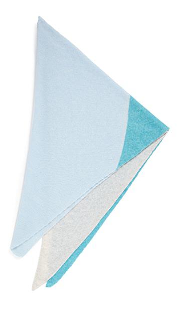 开司米羊绒拼色三角形围巾商品第5张图片规格展示
