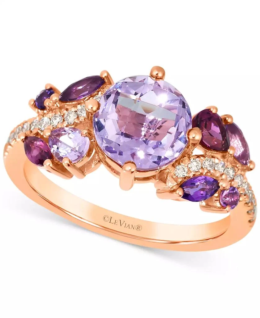 商品Le Vian|Multi-Gemstone (2-3/8 ct. t.w.) & Nude Diamond (1/6 ct. t.w.) Cluster Ring in 14k Rose Gold,价格¥23979,第1张图片