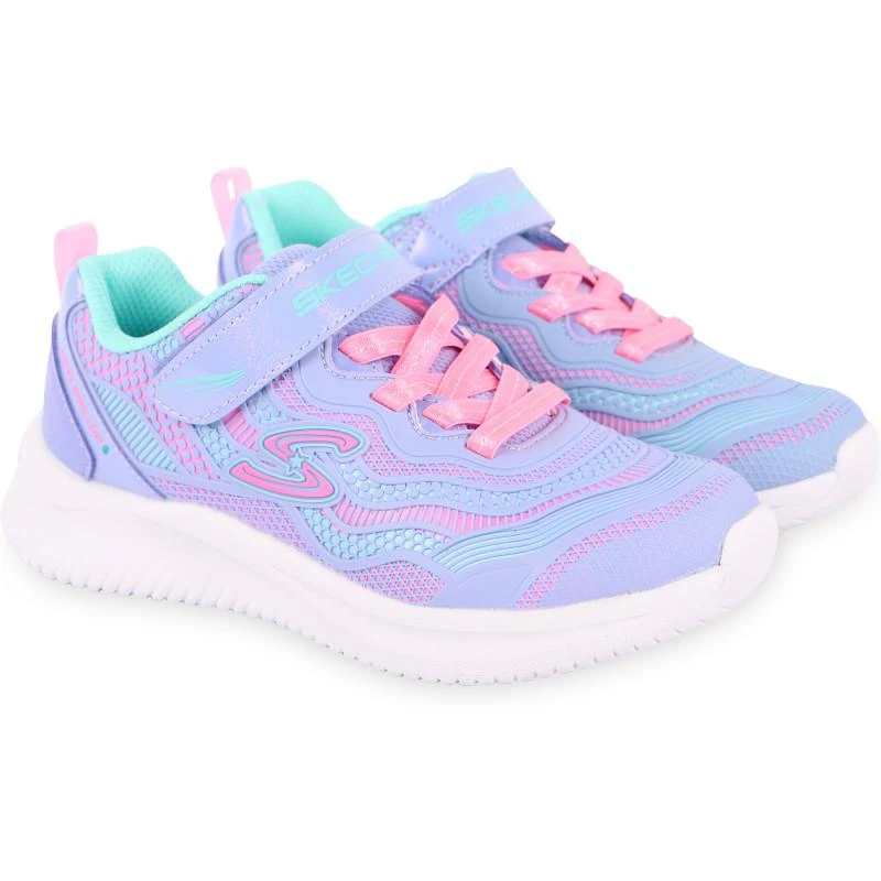 商品SKECHERS|Jumpsters glittery velcro strap logo sneakers in lilac,价格¥541,第1张图片