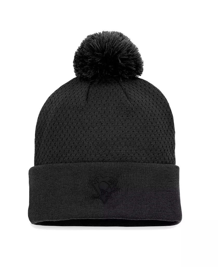 商品Fanatics|Women's Black Pittsburgh Penguins Authentic Pro Road Cuffed Knit Hat with Pom,价格¥228,第1张图片