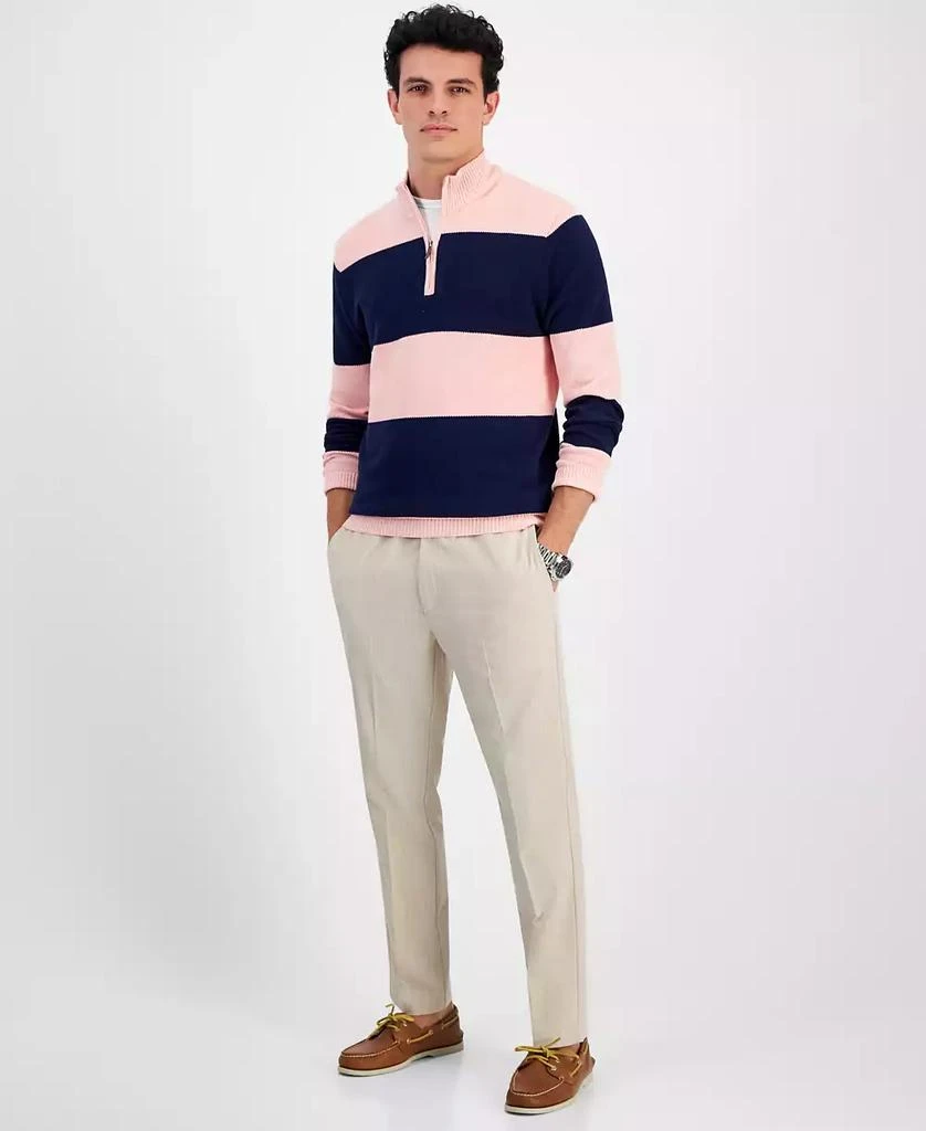 商品Club Room|Men's Bold Stripe Quarter-Zip Sweater, Created for Macy's,价格¥121,第2张图片详细描述