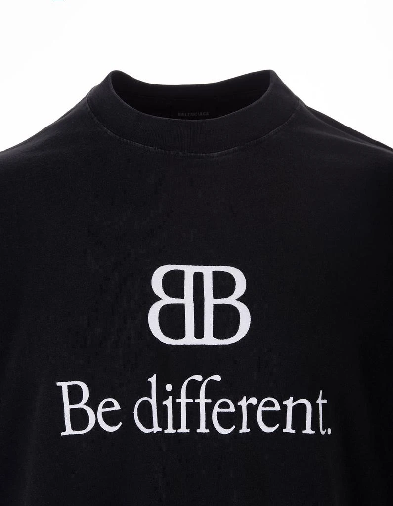 商品Balenciaga|Balenciaga Man Bb Be Different Large Fit T-shirt In Black,价格¥4170,第3张图片详细描述