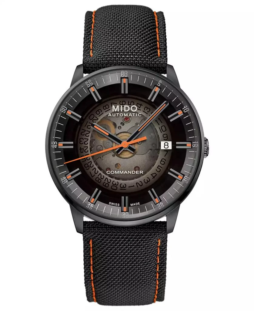 商品MIDO|Men's Swiss Automatic Commander Gradient Black Fabric Strap Watch 40mm,价格¥7564,第1张图片