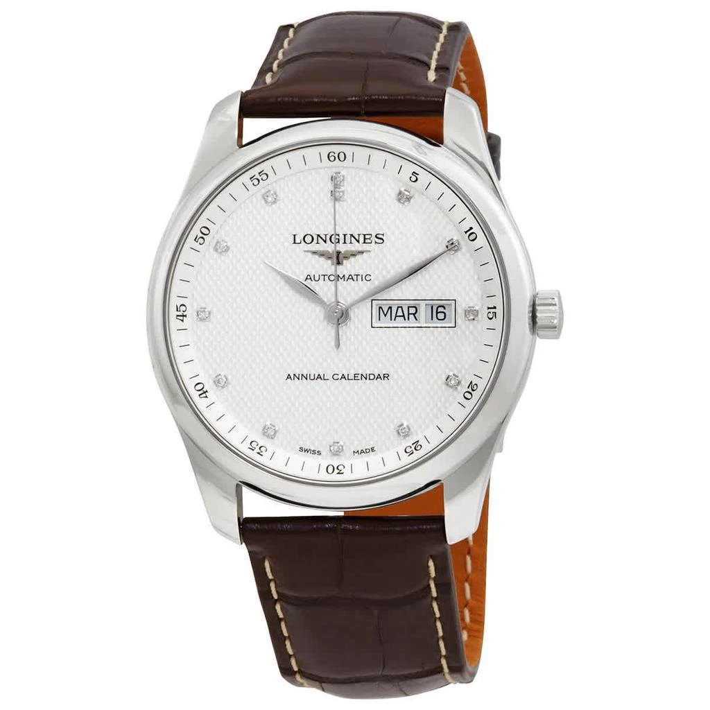 商品Longines|Master Automatic Chronometer Diamond Silver Dial Men's Watch L2.910.4.77.3,价格¥14111,第1张图片