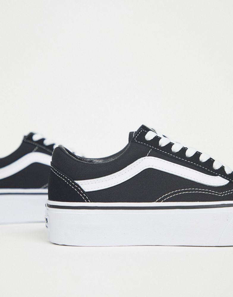 Vans Old Skool platform trainers in black and white商品第4张图片规格展示