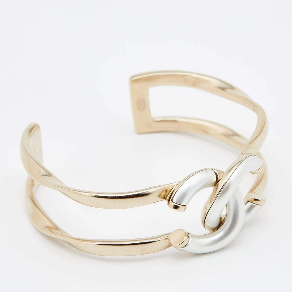 商品[二手商品] Chanel|Chanel Two Tone CC Twisted Cuff Bangle,价格¥4468,第2张图片详细描述