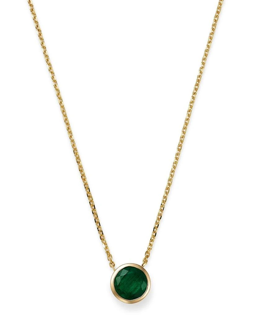 商品Bloomingdale's|Emerald Bezel Pendant Necklace in 14K Yellow Gold, 16" - Exclusive,价格¥17310,第1张图片