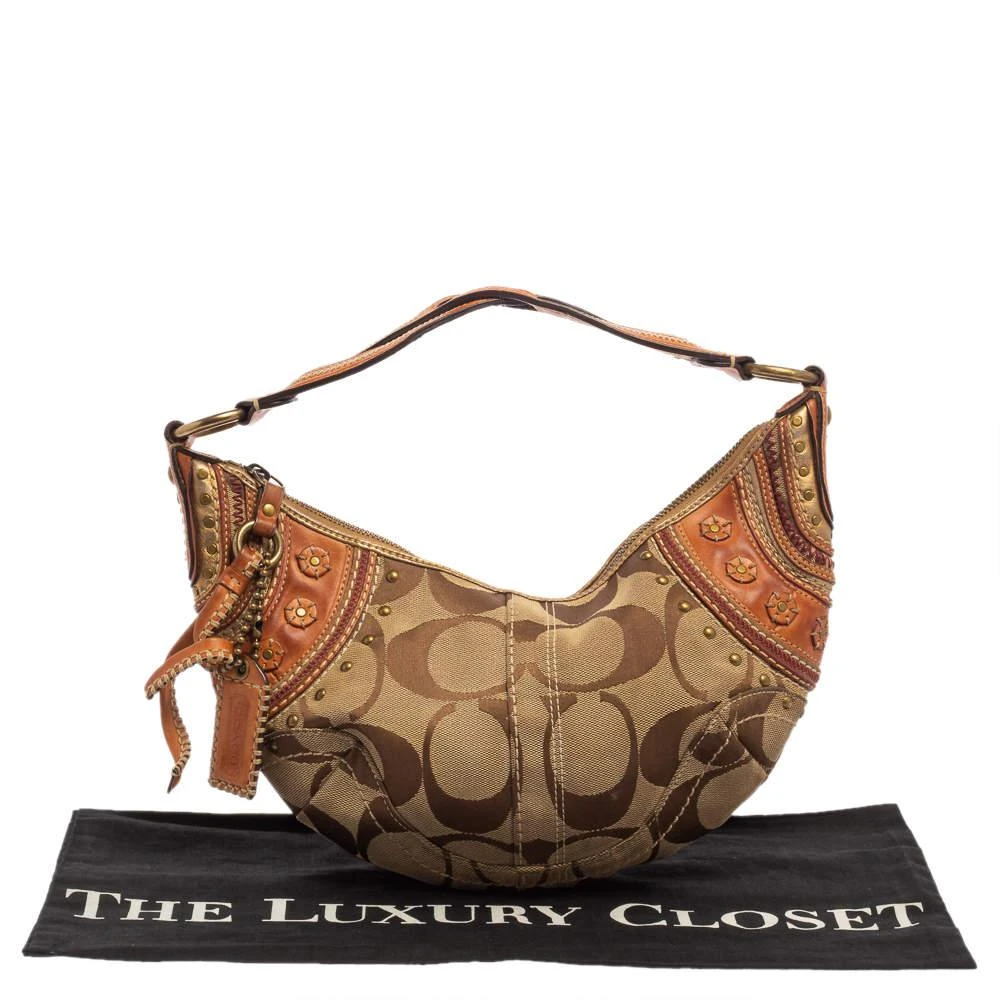 Coach Beige/Brown Signature Canvas and Leather Hobo 商品