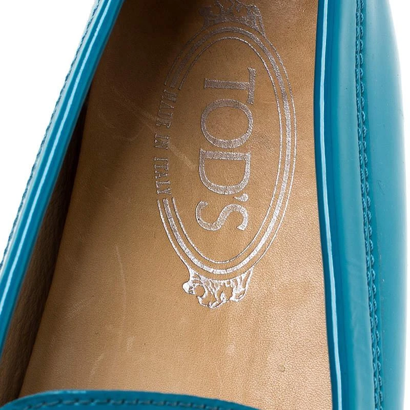 Tod's Blue Patent Leather Penny Slip On Loafers Size 38 商品
