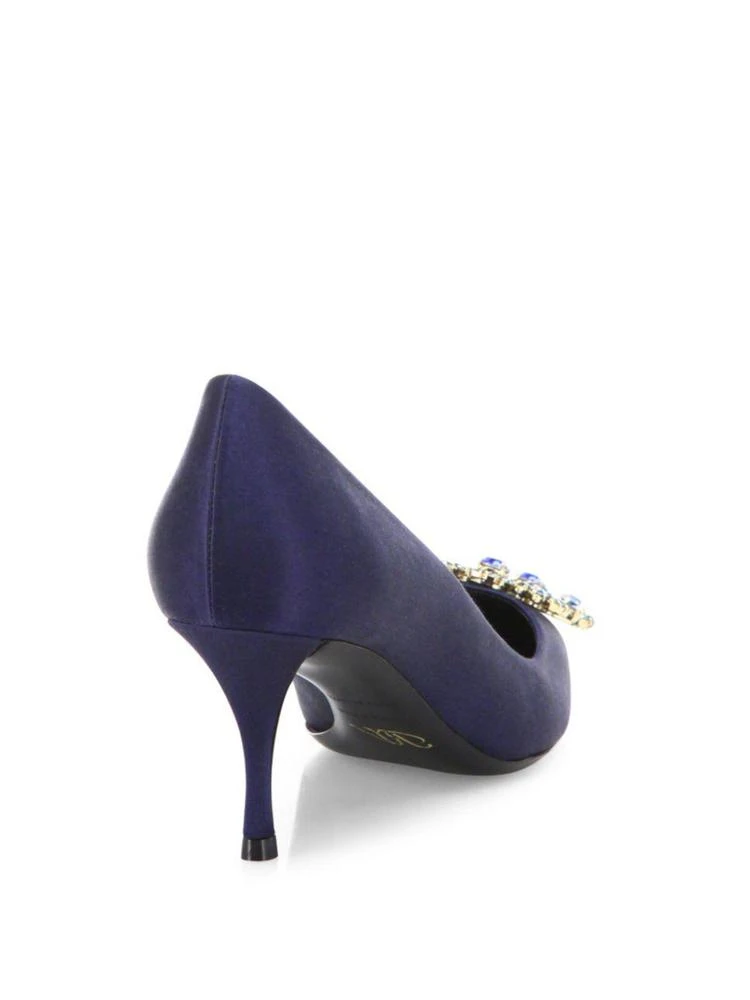 商品Roger Vivier|Roger Vivier - Flower Strass Satin Pumps,价格¥13140,第2张图片详细描述