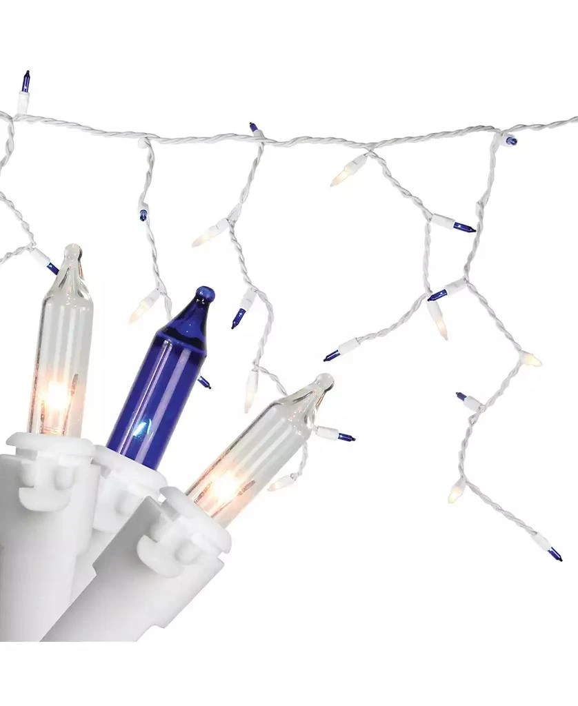 商品Northlight|Set of 50 Blue and Clear Mini Window Curtain Icicle Christmas Lights - White Wire,价格¥150,第3张图片详细描述