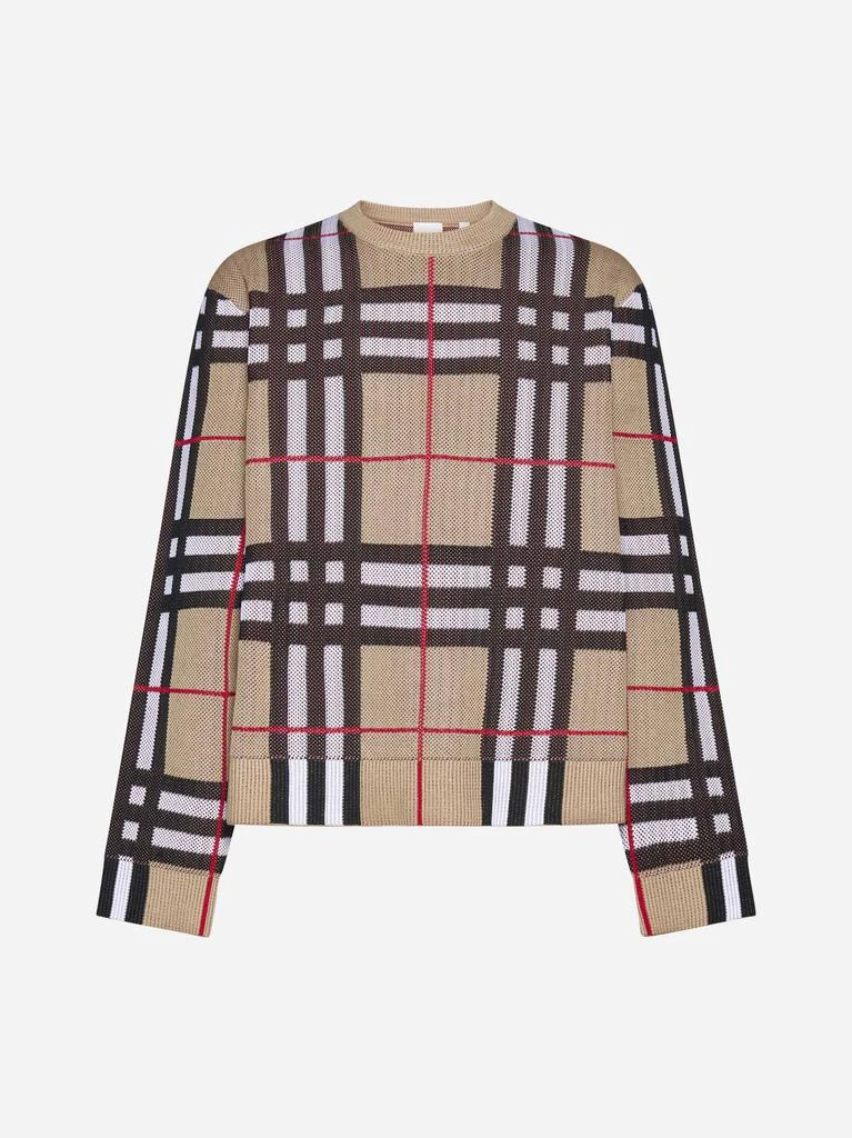 商品Burberry|Hugo check mesh sweater,价格¥6962,第1张图片