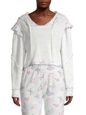 商品LOVESHACKFANCY|Ciel Ruffle Cotton Hoodie,价格¥458,第1张图片