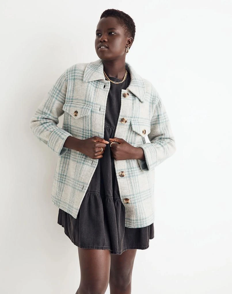 商品Madewell|Boiled Wool Shirt-Jacket in Plaid,价格¥788,第1张图片