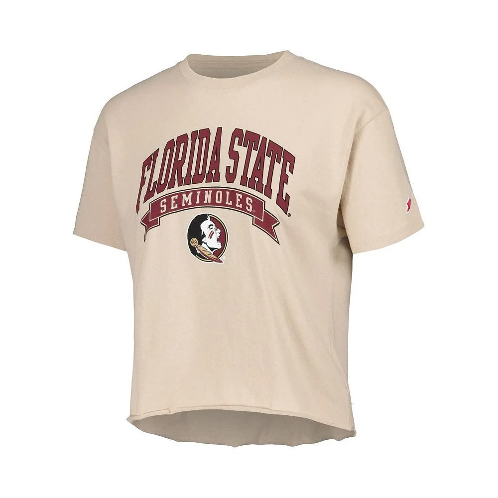 商品League Collegiate Wear|Women's Tan Florida State Seminoles Banner Clothesline Cropped T-shirt,价格¥262,第2张图片详细描述