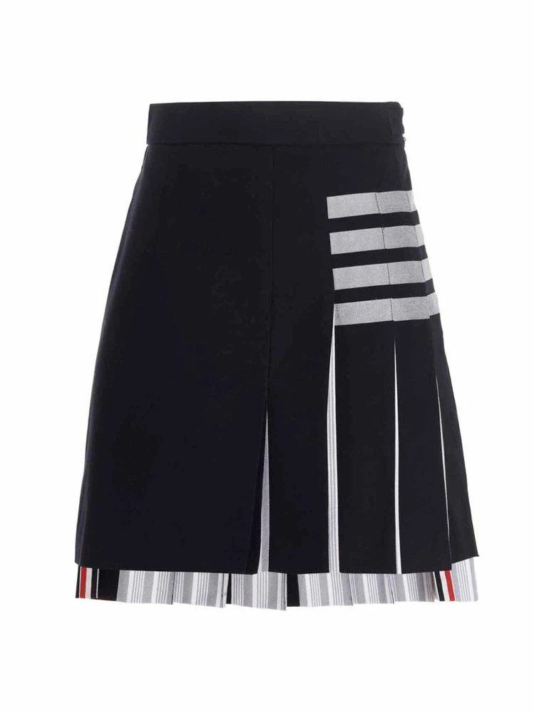 商品Thom Browne|Thom Browne 4-Bar RWB Striped Pleated Mini Skirt,价格¥6150,第1张图片