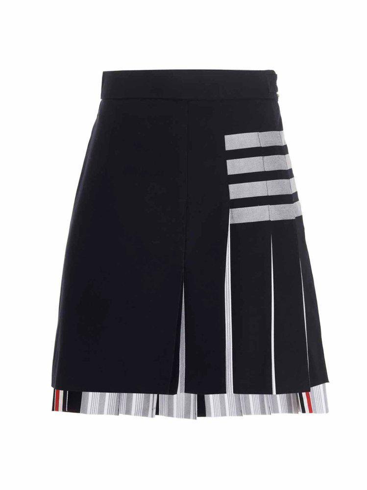 商品Thom Browne|Thom Browne 4-Bar RWB Striped Pleated Mini Skirt,价格¥5637,第1张图片