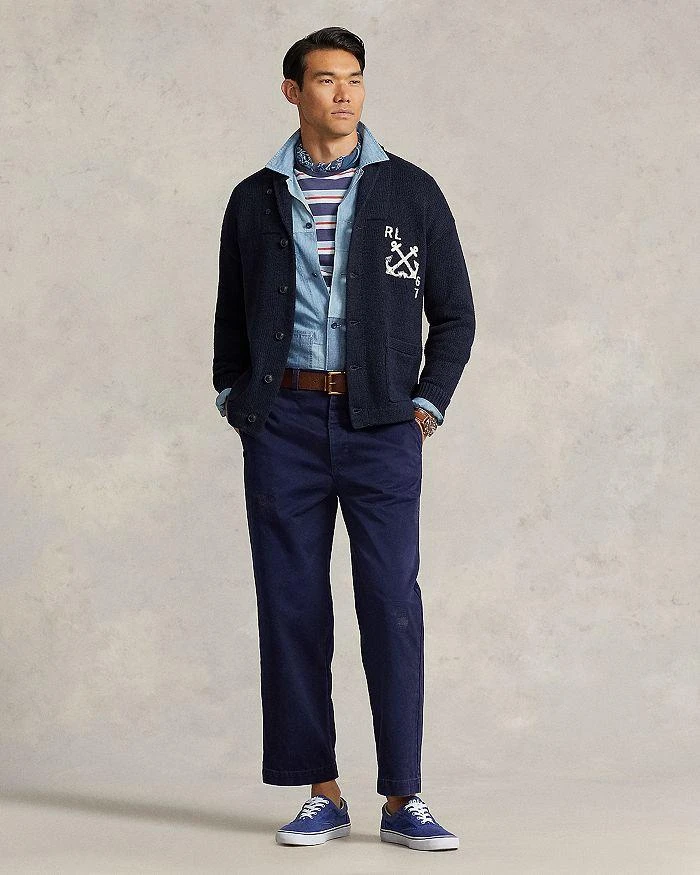 商品Ralph Lauren|Cotton & Linen Nautical Regular Fit Shawl Collar Cardigan,价格¥1357,第1张图片