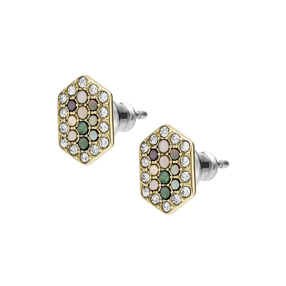 Val Holiday Sparkles Black Mother of Pearl Stud Earring商品第2张图片规格展示