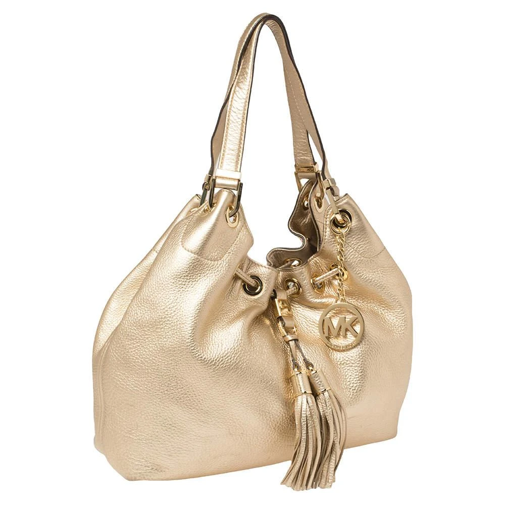 商品[二手商品] Michael Kors|MICHAEL Michael Kors Gold Leather Camden Drawstring Hobo,价格¥1016,第3张图片详细描述