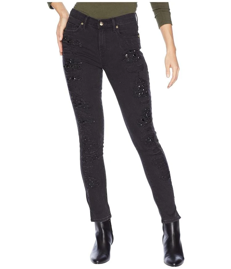 商品Juicy Couture|Denim Rip Repair Stone Embellished Skinny Jeans,价格¥383,第1张图片