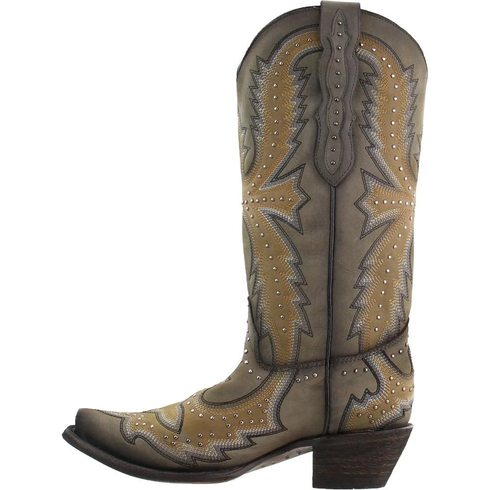 商品Corral Boots|Two Toned Tooled-Inlay  Snip Toe Cowboy Boots,价格¥1363,第4张图片详细描述