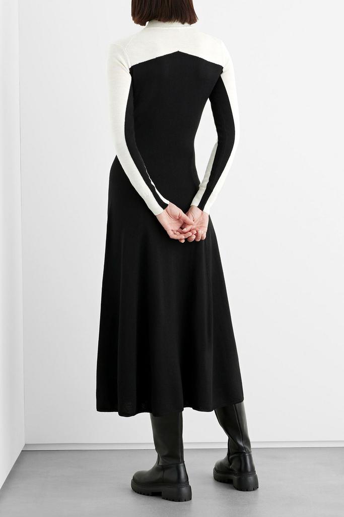 Willow two-tone merino wool midi dress商品第3张图片规格展示