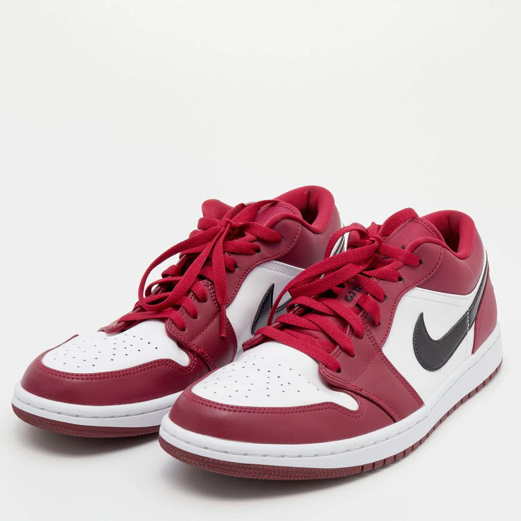 Air Jordans Red/White Polyester And Leather Air Jordan 1 Low Top Sneakers Size 45商品第2张图片规格展示