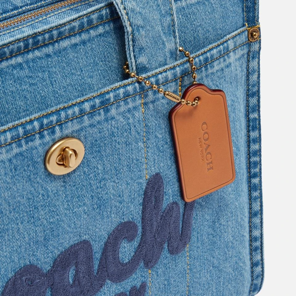 商品Coach|女式 牛仔布工装徽标刺绣 托特包 尺寸：13 1/2" (L) x 10" (H) x 6 1/4" (W),价格¥1884,第5张图片详细描述