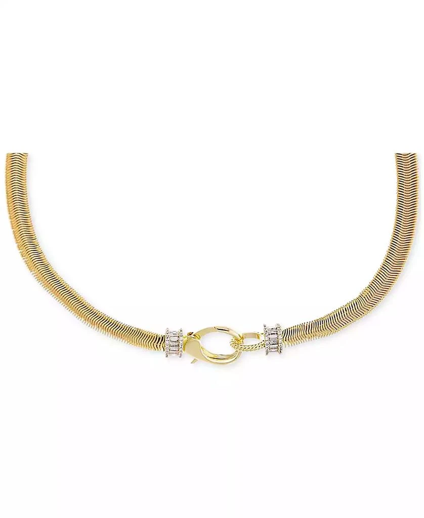 商品by Adina Eden|14k Gold-Plated Baguette Cubic Zirconia Bead Snake Chain 16" Collar Necklace,价格¥408,第2张图片详细描述