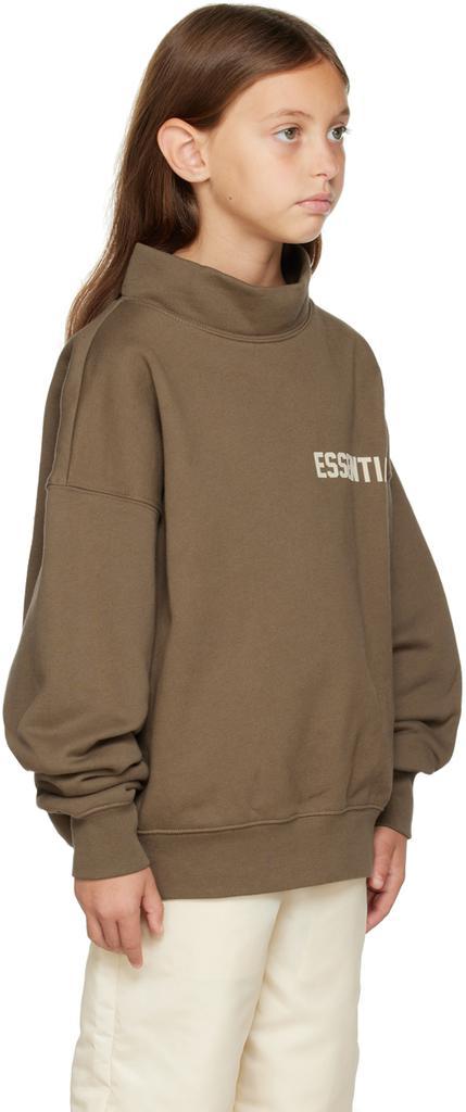 商品Essentials|Kids Brown Mock Neck Sweatshirt,价格¥464,第4张图片详细描述