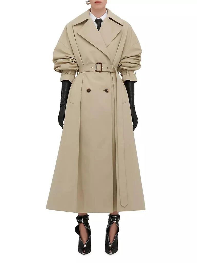 商品Alexander McQueen|Long Belted Cotton Trench Coat,价格¥33645,第2张图片详细描述