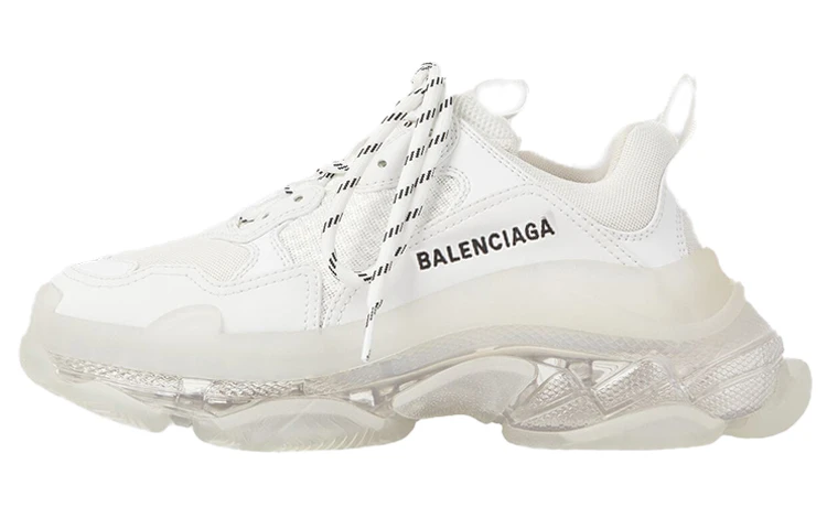 商品[国内直发] Balenciaga|巴黎世家 Triple S clear sole 复古运动 防滑耐磨包裹性 低帮 老爹鞋 男款 白,价格¥8003,第1张图片