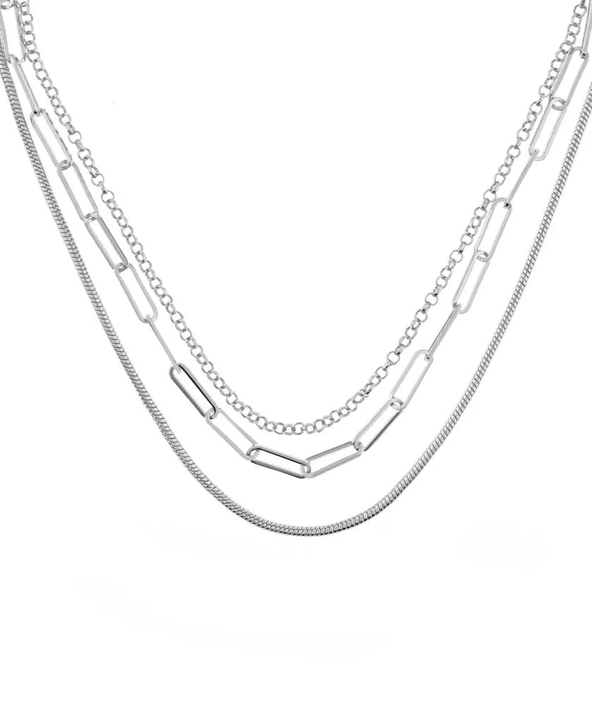 商品Essentials|Triple Row 16" Chain Necklace in Silver Plate or Gold Plate,价格¥115,第1张图片