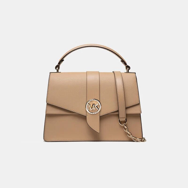 商品[国内直发] Michael Kors|MK 女包 迈克·科尔斯（MICHAEL KORS）卡其色 皮质手提单肩斜跨包 30H1LGRS2L CAMEL,价格¥1747,第1张图片