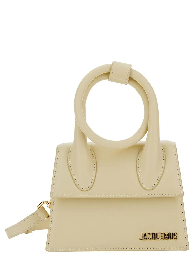 商品Jacquemus|le Chiquito Noeud White Crossbody Bag With Logo In Leather Woman,价格¥5495,第1张图片