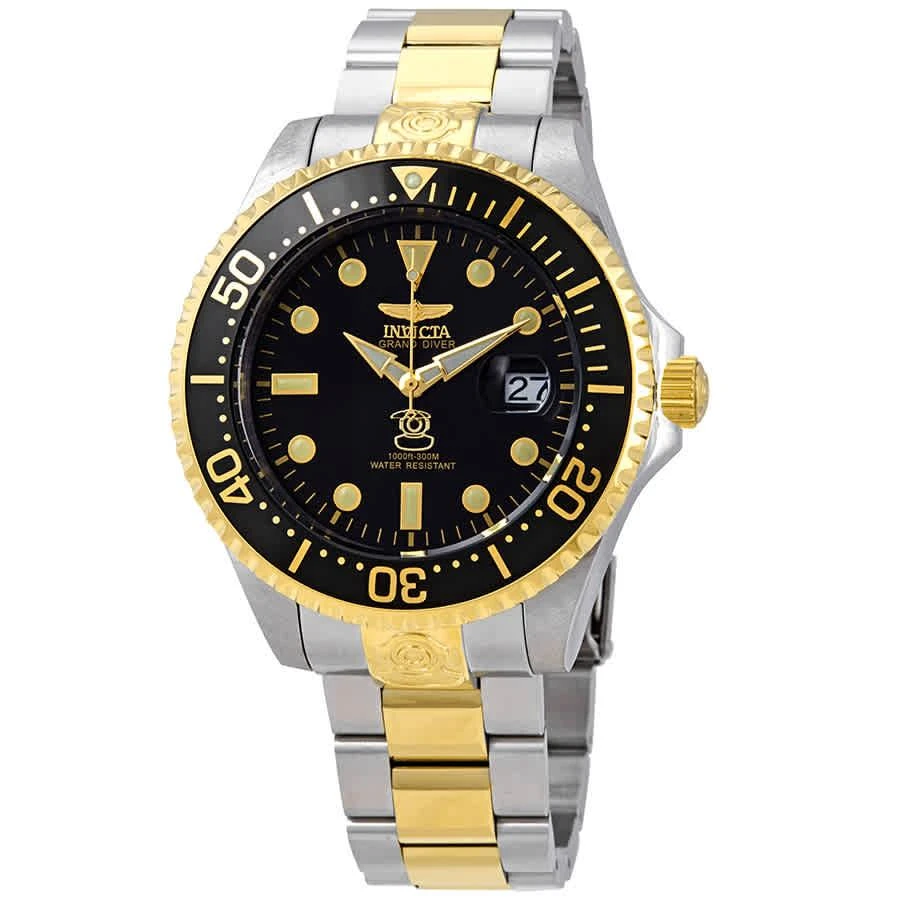 商品Invicta|Grand Diver Automatic Black Dial Two-tone Men's Watch 27614,价格¥750,第1张图片