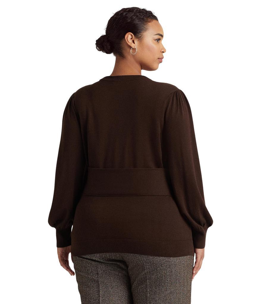 商品Ralph Lauren|Plus Size Belted Cotton-Blend Sweater,价格¥920,第4张图片详细描述