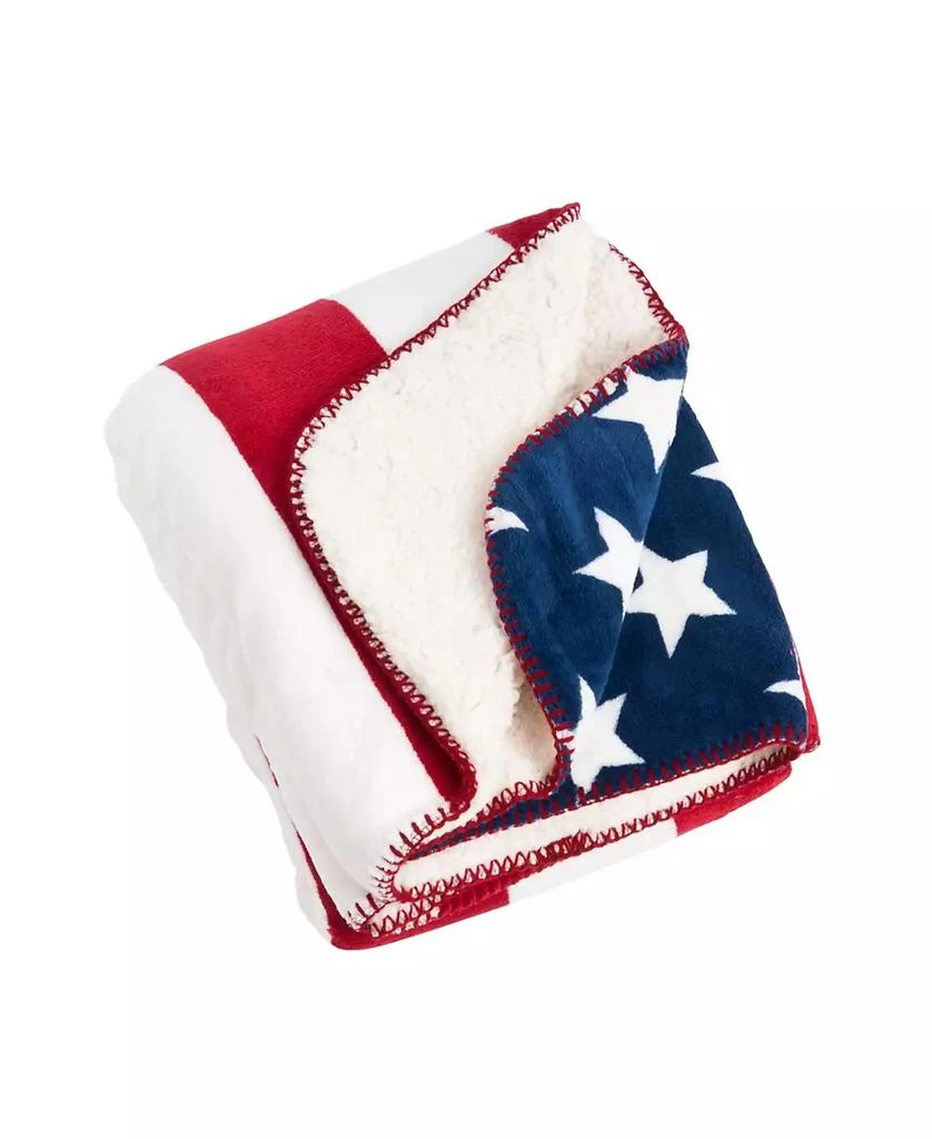 商品Saro Lifestyle|US Flag Design Sherpa Throw, 50" x 60",价格¥450,第3张图片详细描述