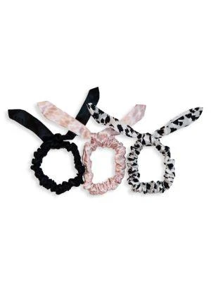 商品Slip|Bunny 3-Pack Leopard Pattern Silk Scrunchies,价格¥222,第1张图片