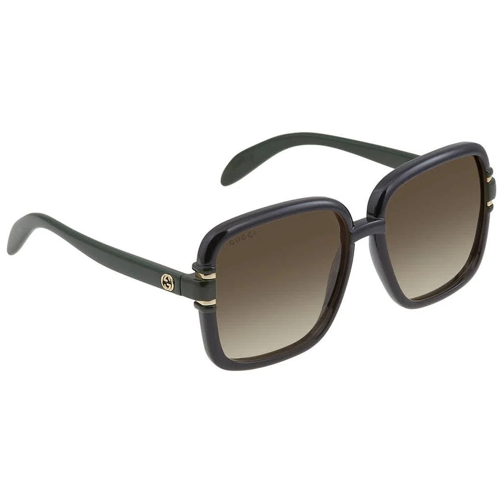 商品Gucci|Gucci Brown Square Ladies Sunglasses GG1066S 003 59,价格¥1337,第1张图片