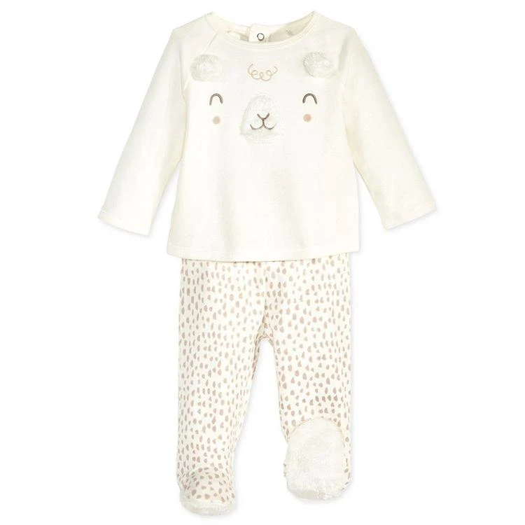 商品First Impressions|2-Pc. Lamb Top & Footed Pants with Faux Fur Trim Set, Baby Boys & Girls (0-24 months), Created for Macy's,价格¥58,第2张图片详细描述