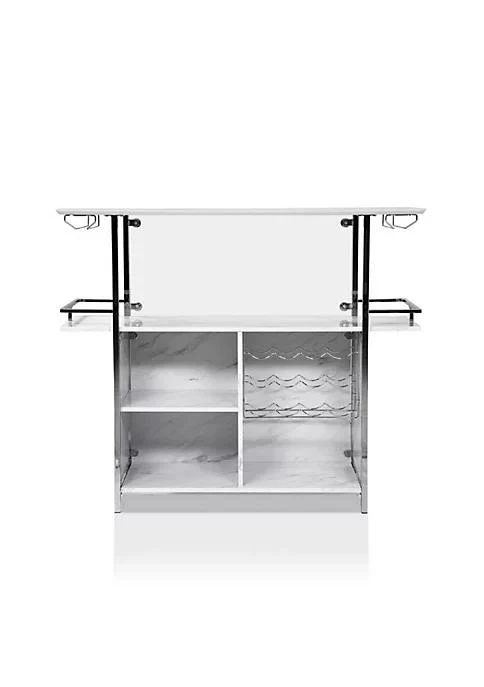 商品belk|Range Bar Table With Faux Marble And Chrome Finish White And Silver,价格¥2659,第2张图片详细描述